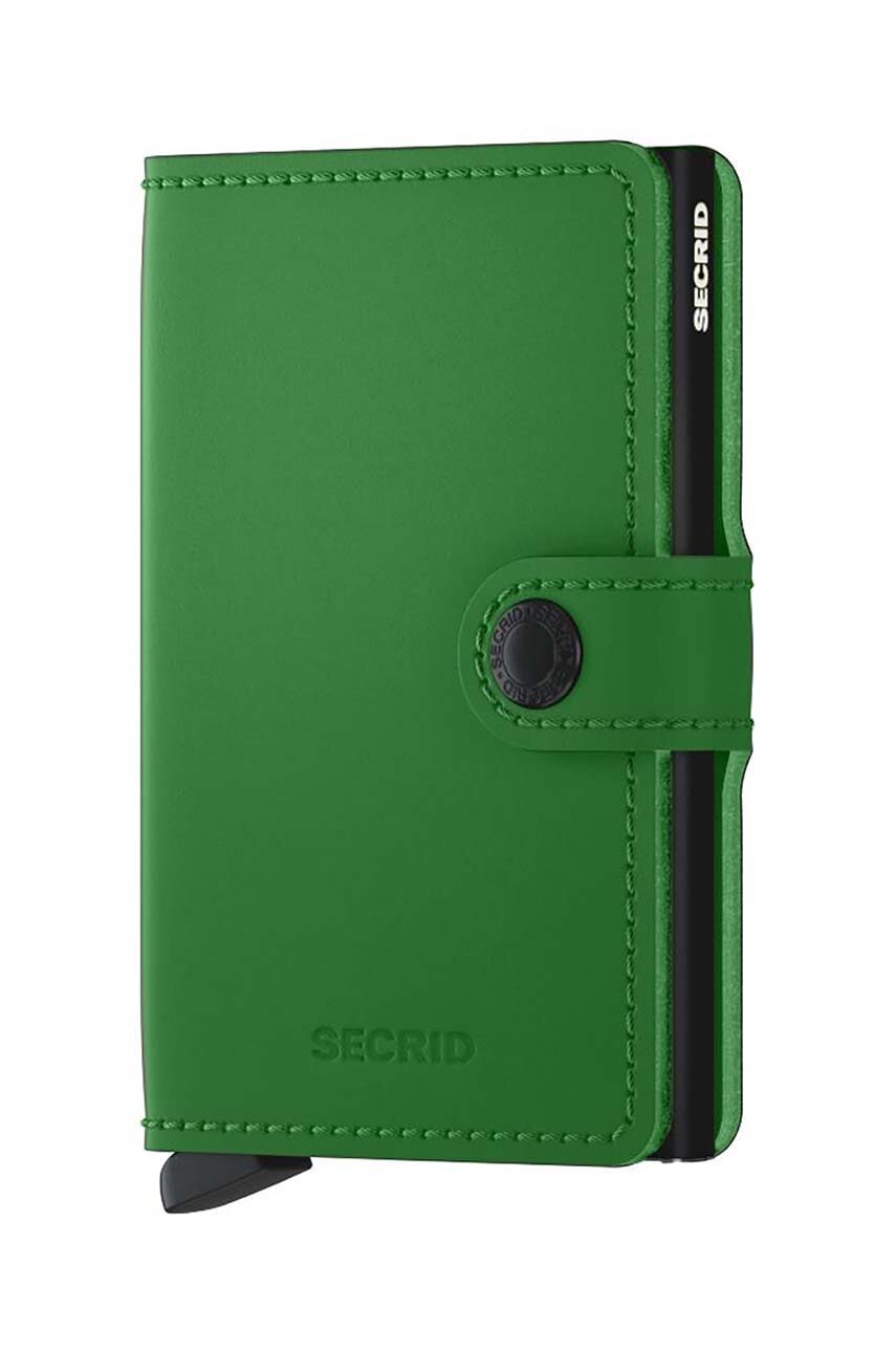 Usnjena denarnica Secrid Miniwallet Matte Bright Green zelena barva