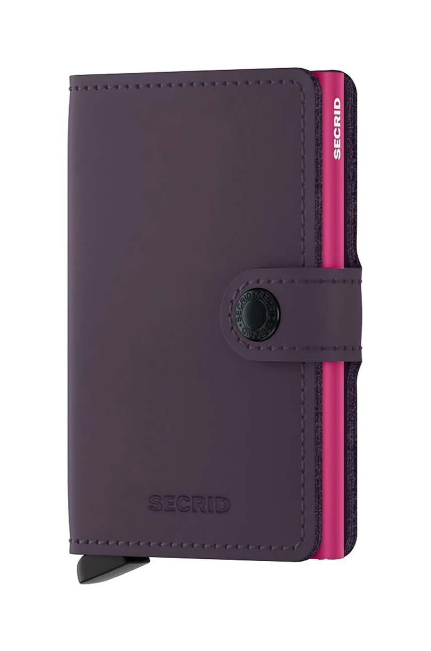 Usnjena denarnica Secrid Miniwallet Matte Dark Purple-Fuchsia vijolična barva