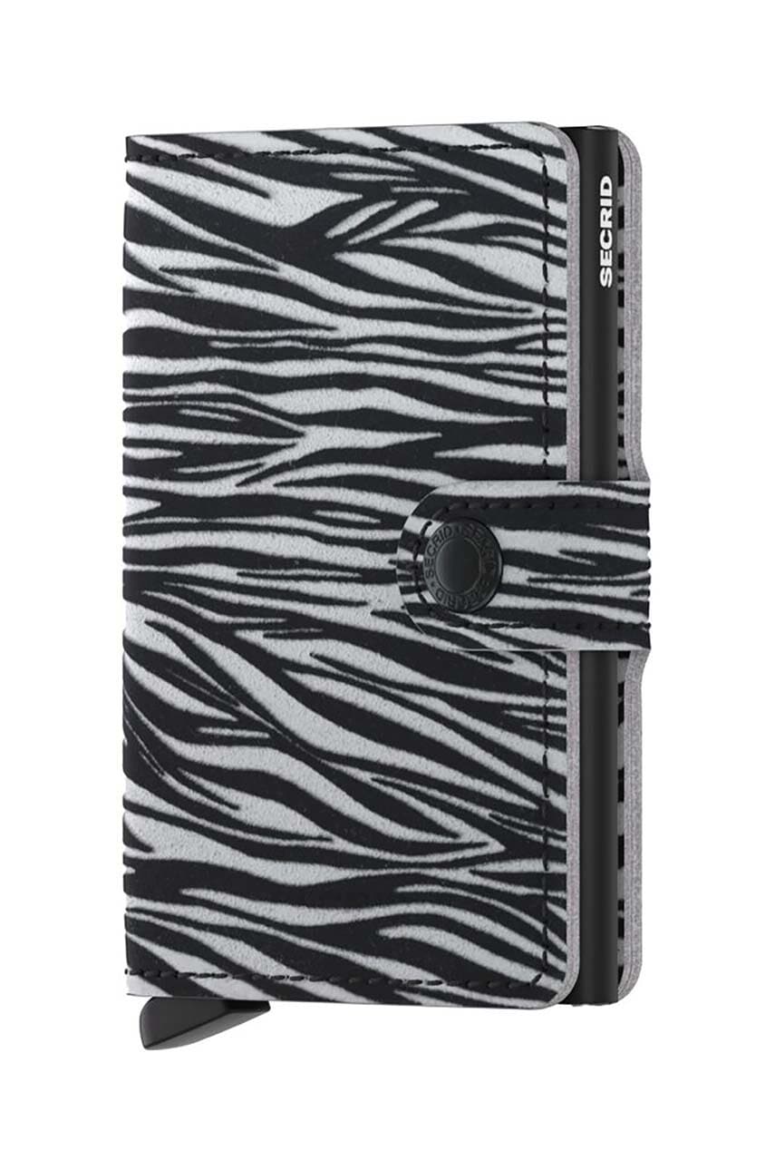 Usnjena denarnica Secrid Miniwallet Zebra Light Grey siva barva
