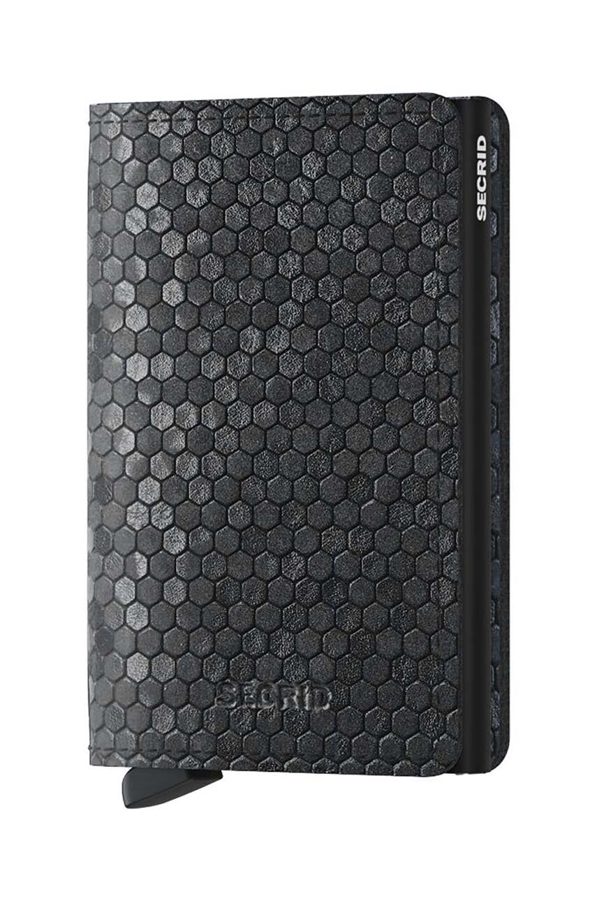 Usnjena denarnica Secrid Slimwallet Hexagon Black črna barva