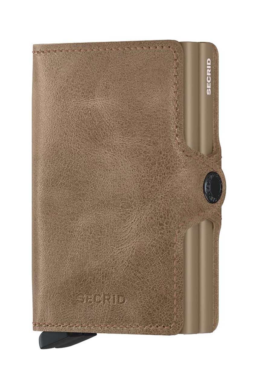 Usnjena denarnica Secrid Twinwallet Vintage Taupe bež barva