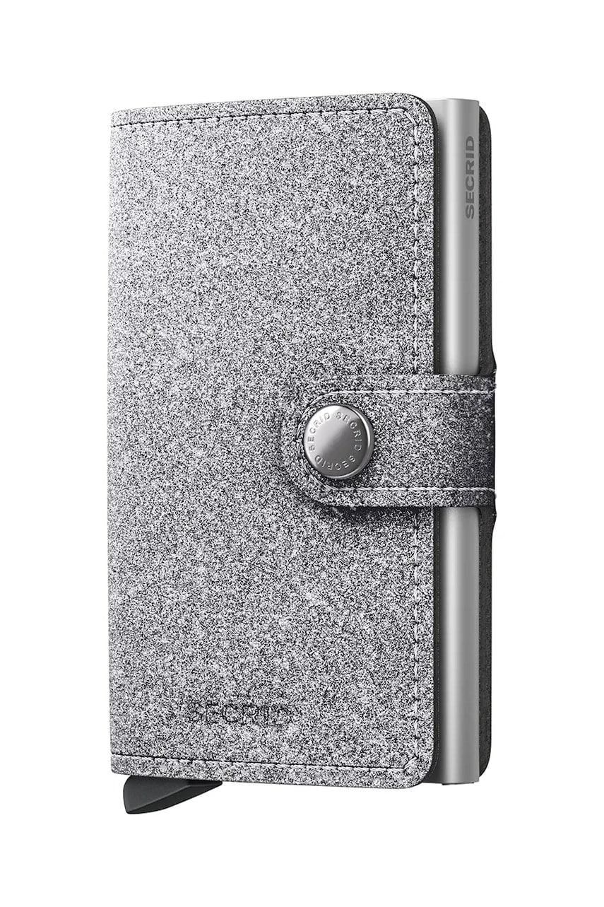 Usnjena denarnica Secrid srebrna barva, M-Glitter Silver