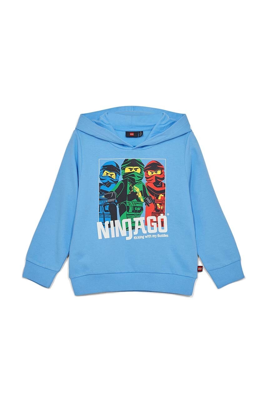 Dječja pamučna dukserica Lego s kapuljačom, s tiskom