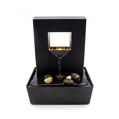 Desktop Fountain with LED Light and Polished Pebbles