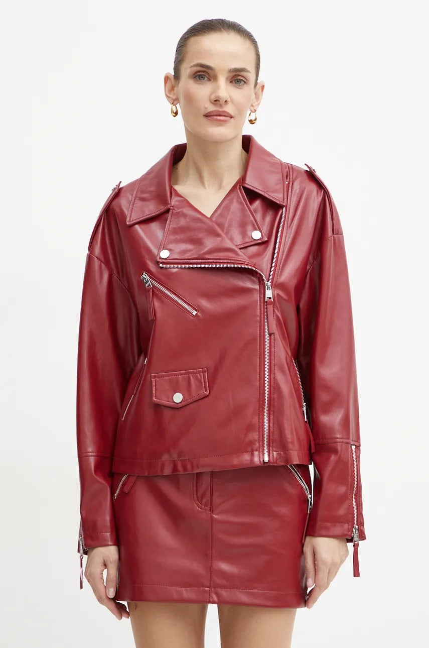 Biker jakna Silvian Heach ARTMUT ženska, rdeča barva, GPA24020GB