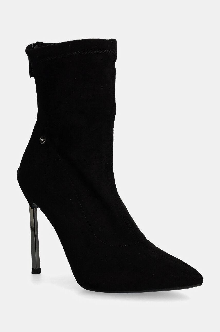 Gležnjače GOE za žene, boja: crna, s tankom potpeticom, OO2N4221 BLACK