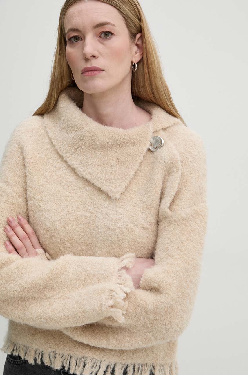 Pulover Day Birger et Mikkelsen Gillian - Luxe Boucle za žene, boja: bež, topli, s poludolčevitom, DAY65243486