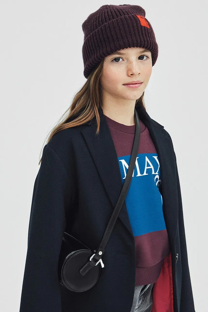 Otroški bombažen pulover MAX&Co. MAXS3F SWEAT-SHIRT bordo barva, MX0037