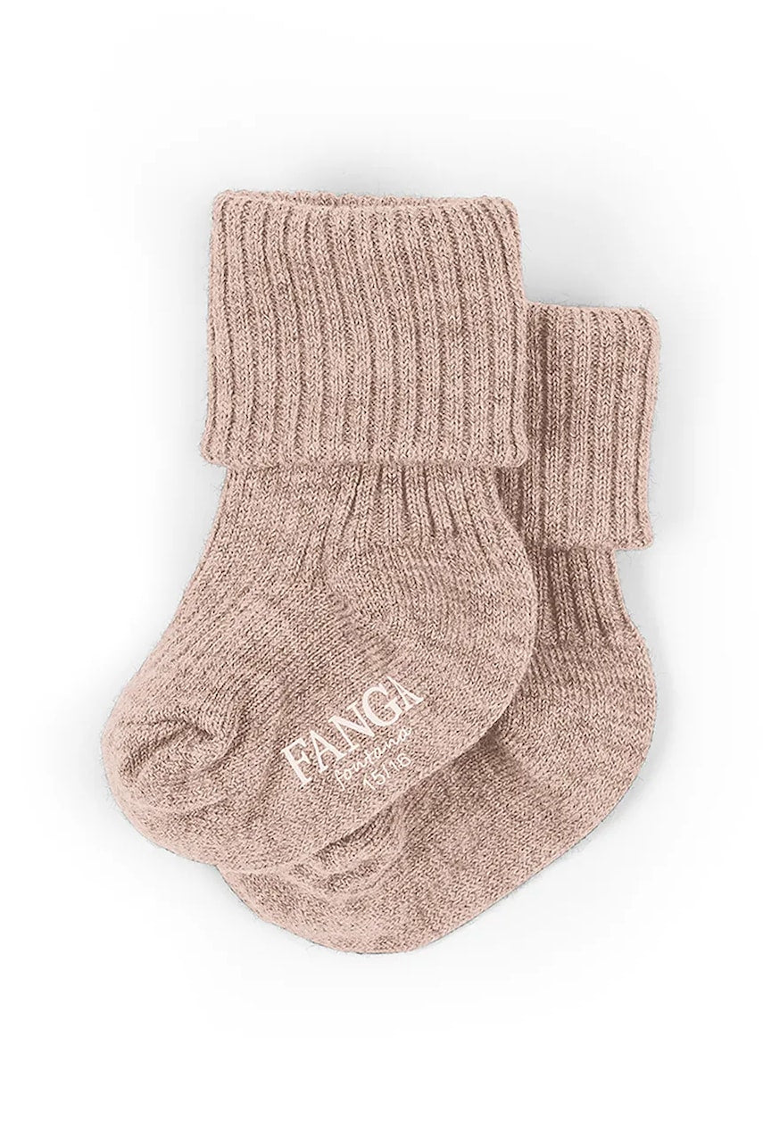 Volnene nogavice Fanga Fontana LANA LIGHT KNITTED SOCKS roza barva, FA100053