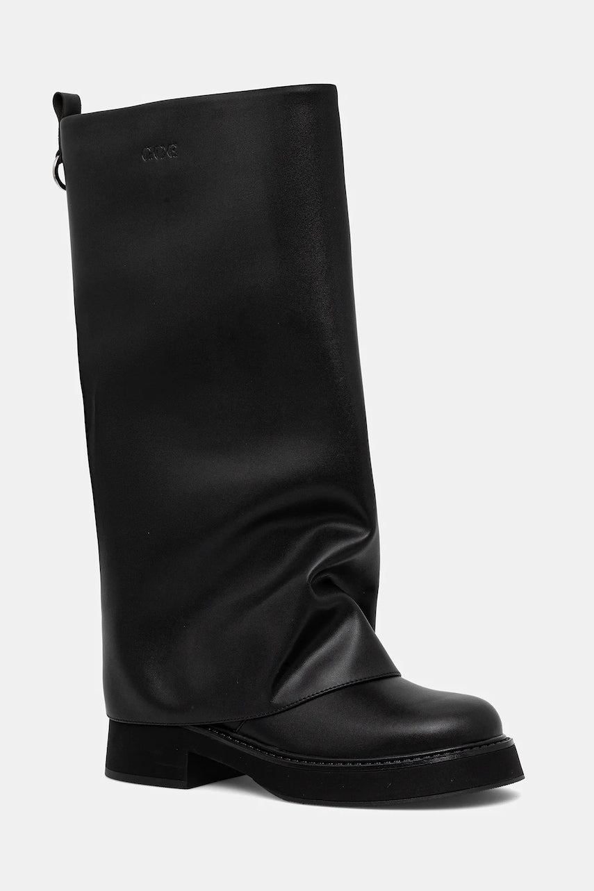 Kožne čizme GOE boja: crna, s debelom potpeticom, sa srednje toplom podstavom, SS2N4400 BLACK