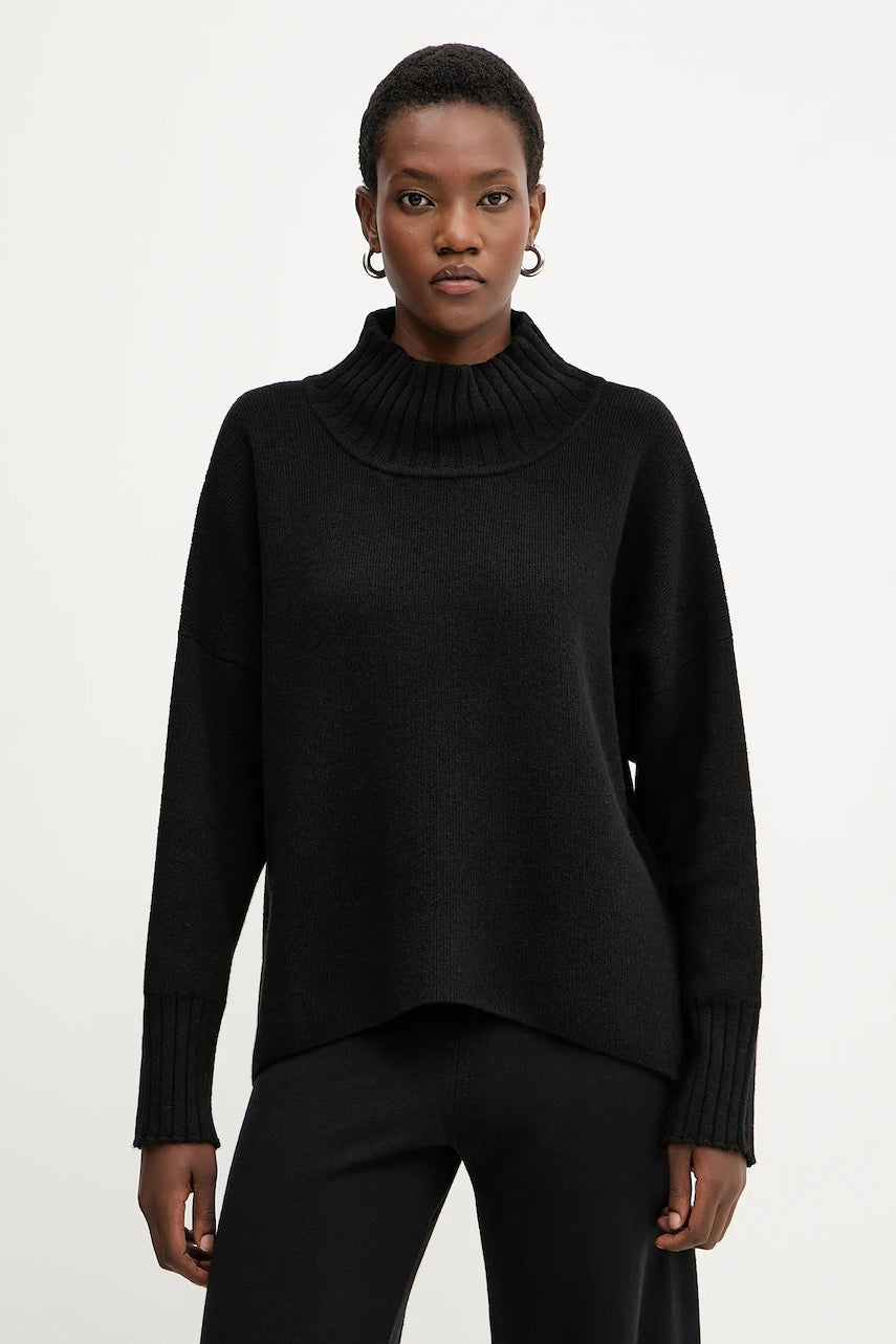 Pulover s primjesom kašmira Liviana Conti boja: crna, tople, s dolčevitom, F5WC14