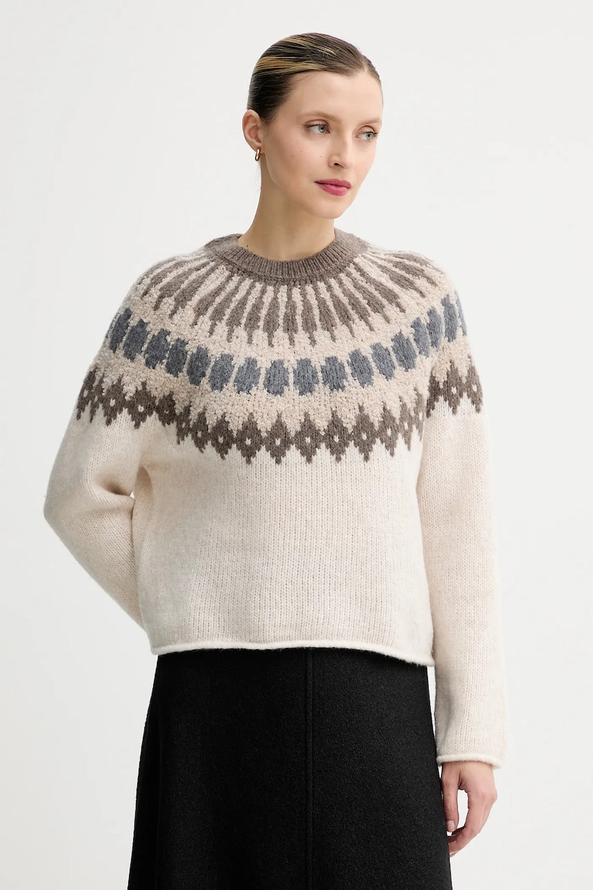 Pulover s dodatkom vune Marc O'Polo boja: bež, tople, 510610260225