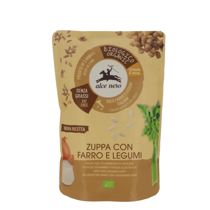 Alce nero Økologisk Farro- og bælgplantesuppe Alce Nero 500 g