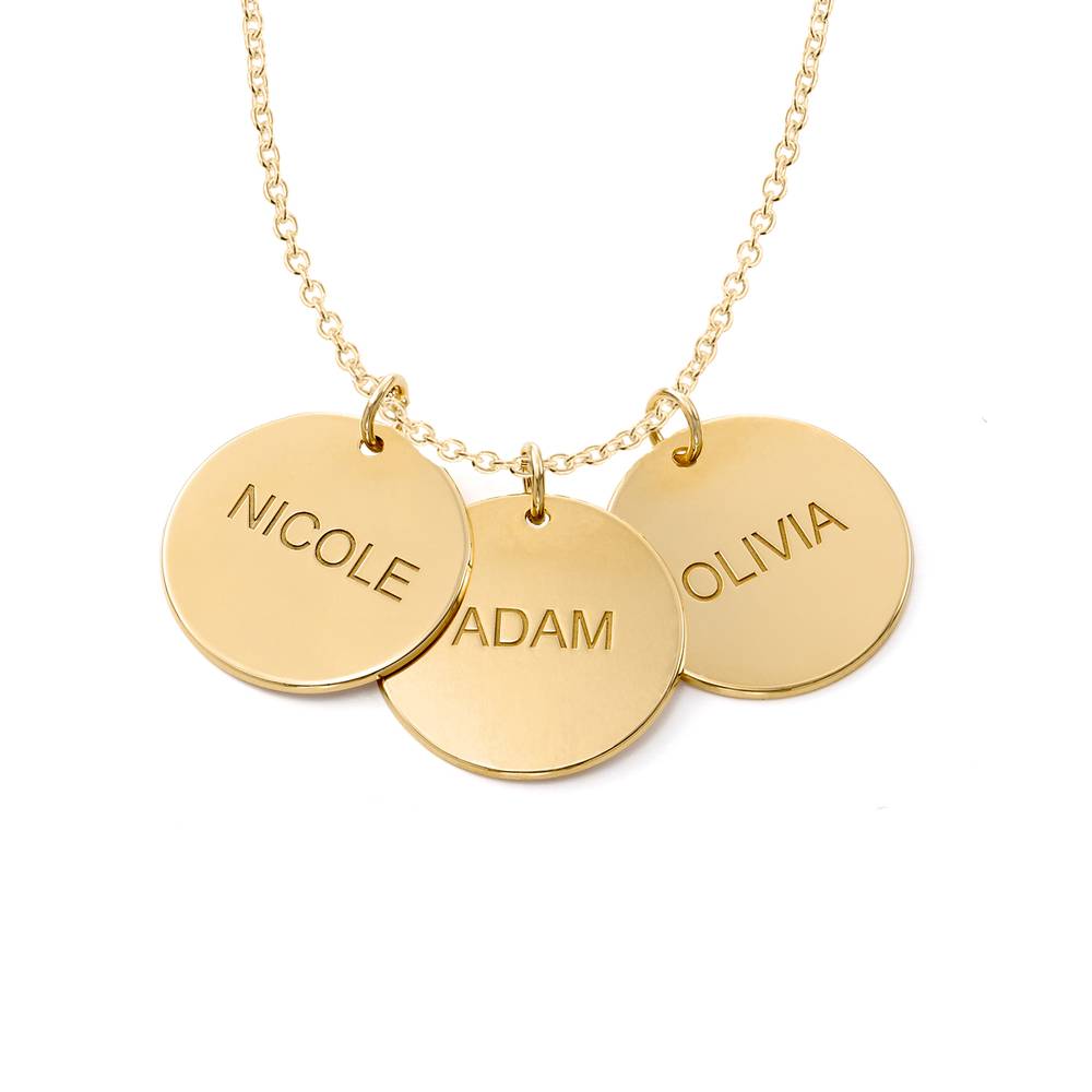 Mother's Jewellery - Personalised Disc Necklace in 18ct Gold Vermeil