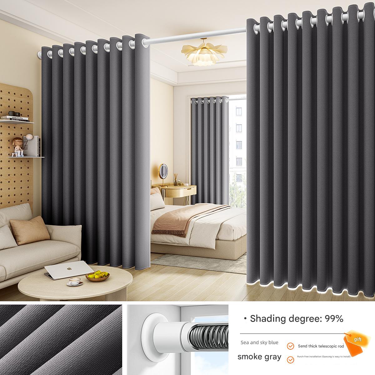 YL-36712 living room to bedroom air conditioning partition curtain blocking curtain curtain punch-free partition rental room door curtain screen