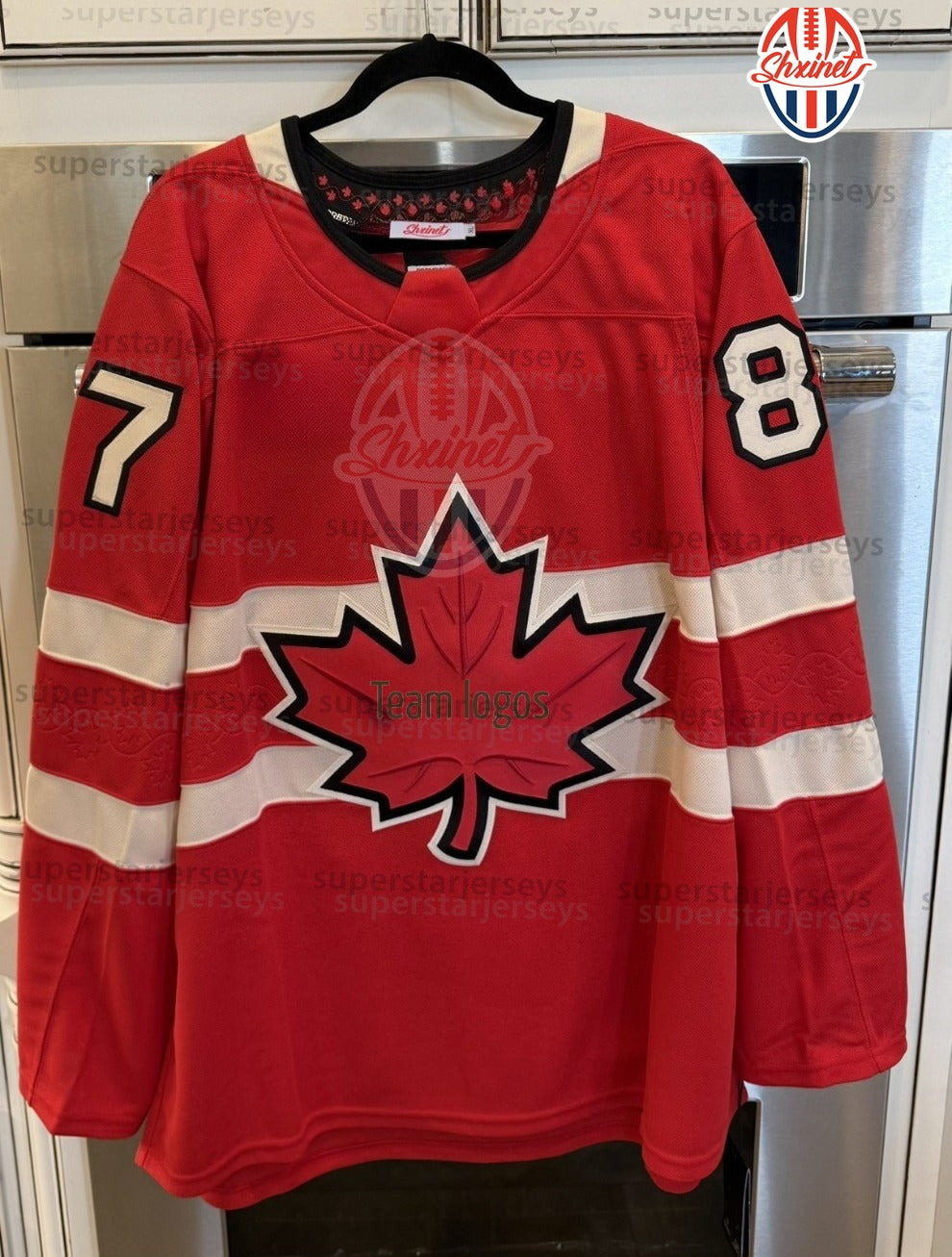 Sidney Crosby 87 Hockey Jersey 97 16 61 8 29 - Long Sleeve Team Adult-Youth 4-Nation Premium Hockey Jerseys
