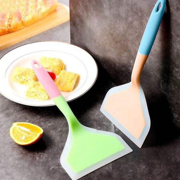 Silicone Ware Utensils Beef Meat Egg Kitchen Scraper Wide Pizza Cooking Tools Shovel Non-stick Spatula