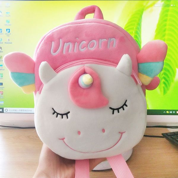 Children&#039;s Cute Plush Cartoon Unicorn Casual Backpack, Suitable For School, Travel, Kids School Baby Bag