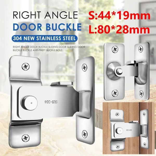 5-1PC 90 degree stainless steel buckle lock right angle sliding door lock furniture hardware tools safety screw lock Y250118