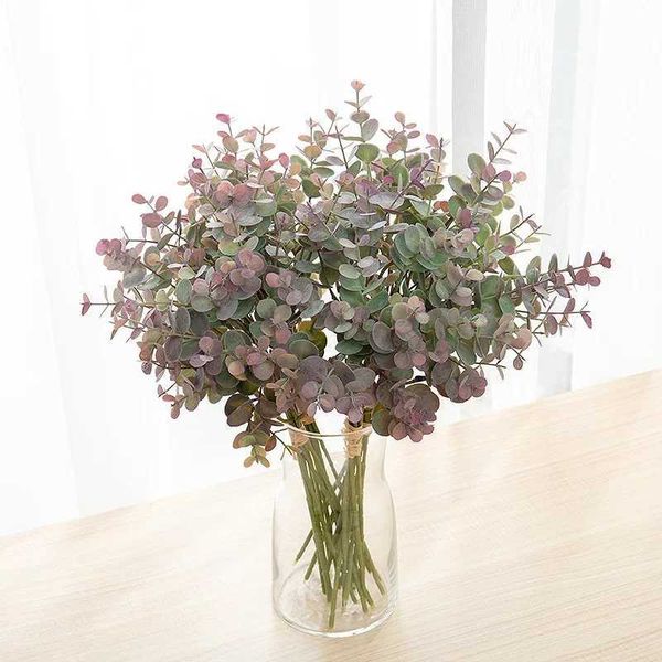 Artificial Plants Eucalyptus Bouquet For He Wedding Decoration Green Decor Plastic Leaves Eucalipto Shooting Prop Fake PlantT250118