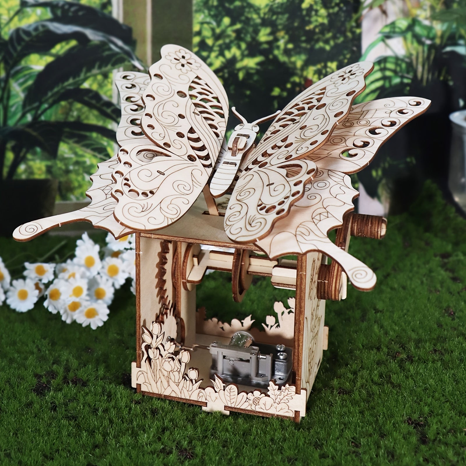 TEMU 3d Wooden Puzzle Hand Music Box You Are My Sunshine Handmade Assembly Model Kit Holidays Brthdays Christmas Gifts