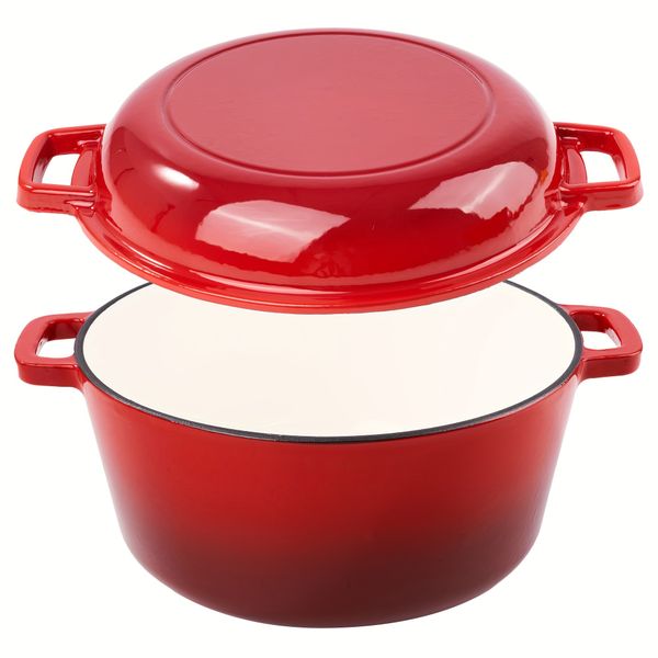 2-em 1 Ferro pesado Ferro fundido Dutch Kitchen Dining essencial para cozinhar pão cozinheira cozinheiro antiade