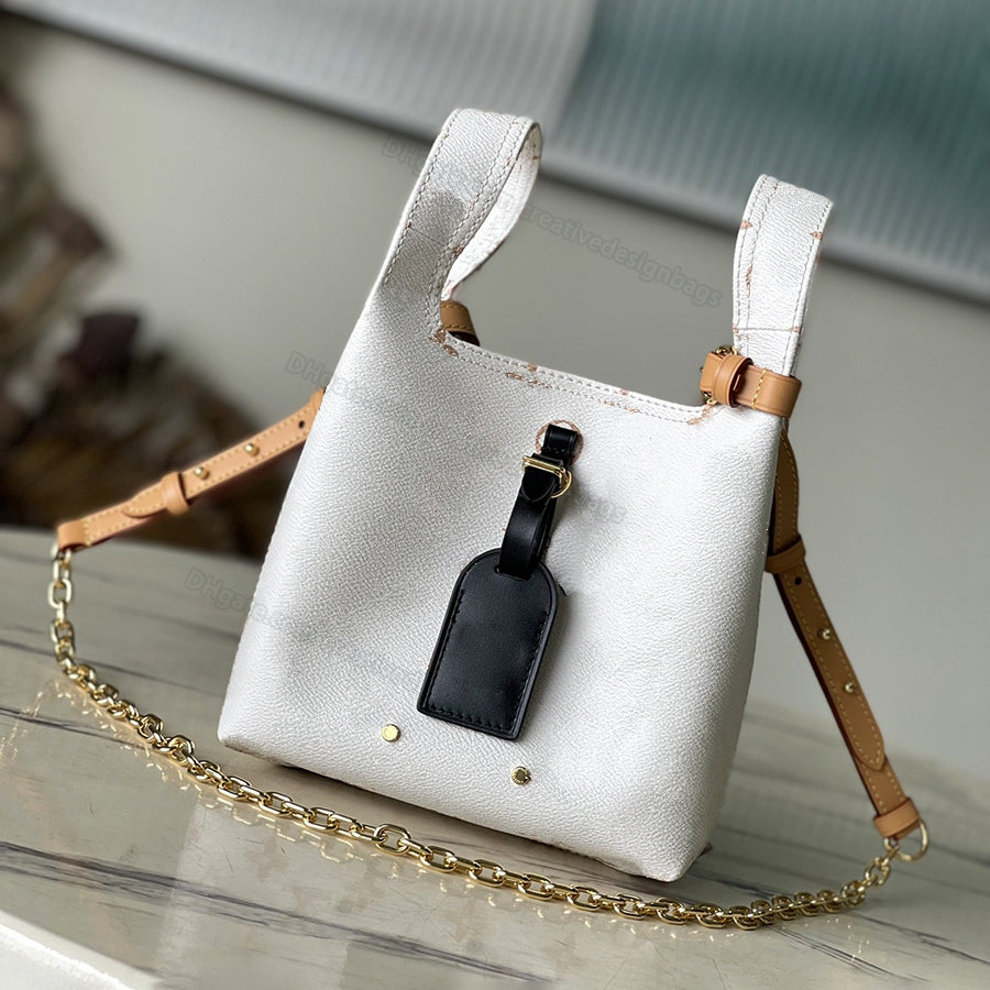 Mirror Quality Handbag Shopping Basket Shoulder Crossbody Bag Handbag Grocery Basket Canvas Leather Canvas Casual Commuting 17cm With Original Box L