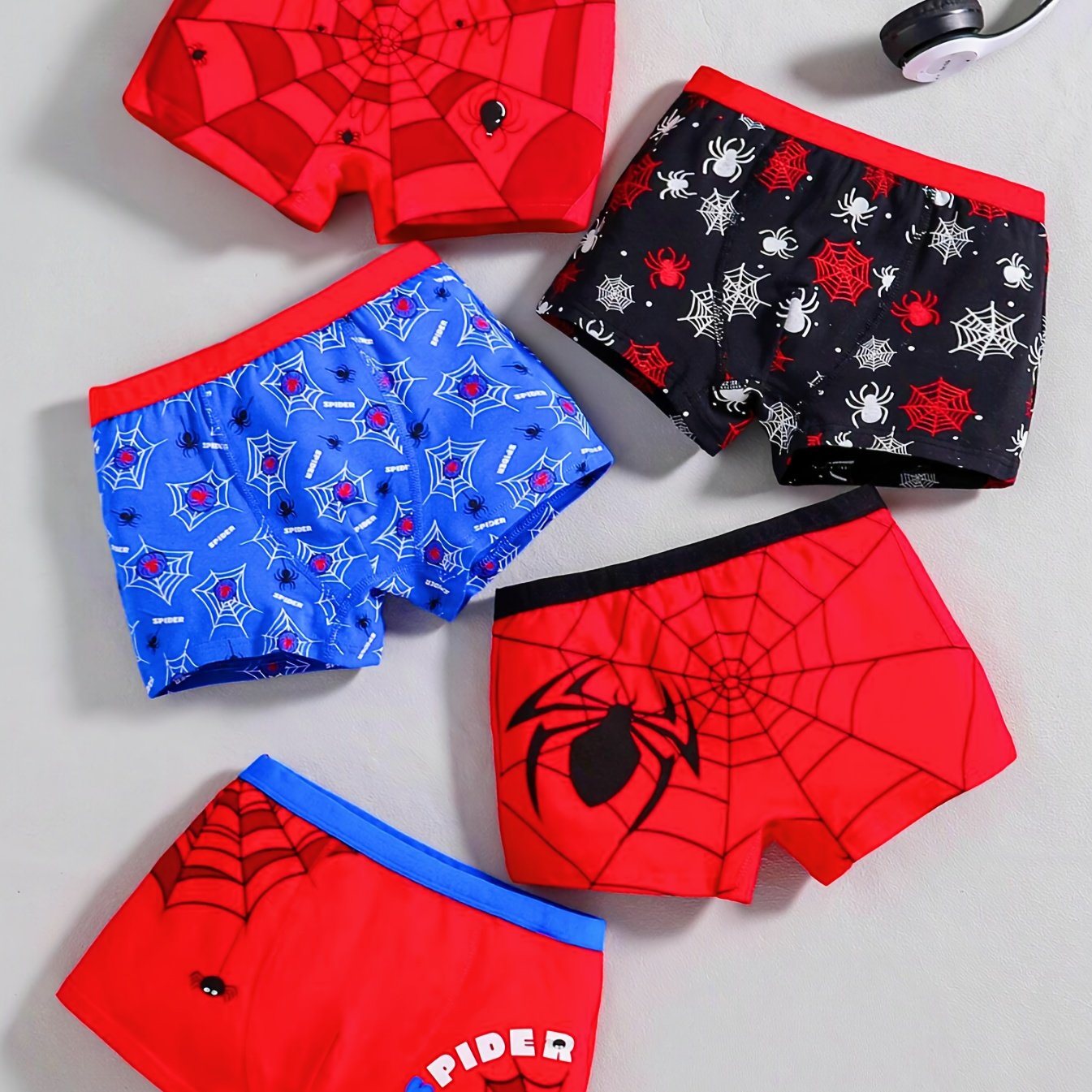 TEMU 5pcs ' Comfy Boxer Briefs With Elastic Waistband - Breathable Soft Underwear, Cartoon Dinosaur Print, , Regular Fit For & Casual Attire, Youth