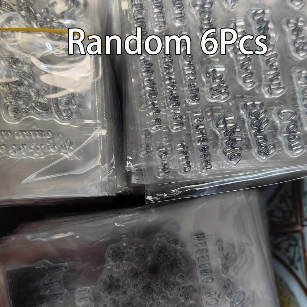 TEMU A Set Of 6 Unique Transparent Stamps For Diy Scrapbooking And Card-making Crafts.