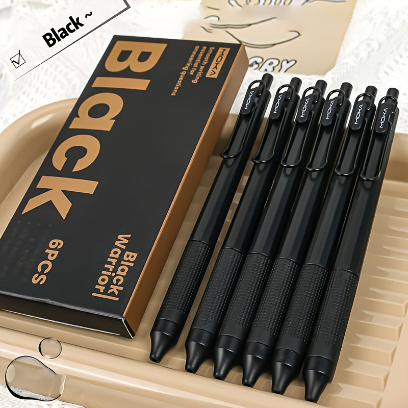 TEMU 6pcs Of Pens: Smooth Writing, Plastic, 0.5mm Point, Suitable For School And Office