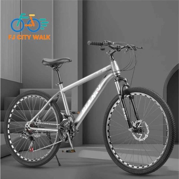 Bikes Ride-Ons FJ wide anti pulley high carbon steel variable speed shock-absorbing mountain bike male and female adult bike 26 inches Q2411