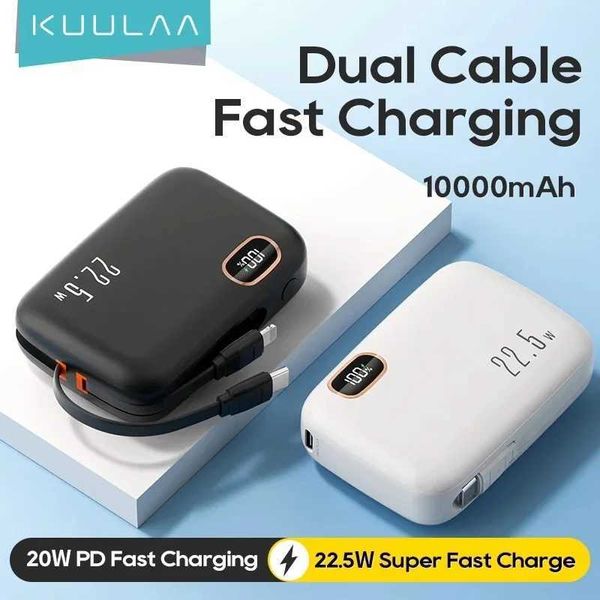KUULAA 10000mAh Power Bank Three Ports Charging 22.5W PowerBank With Type-C For iPhone Cable PD QC3.0 Charger For iPhone SamsungL240731