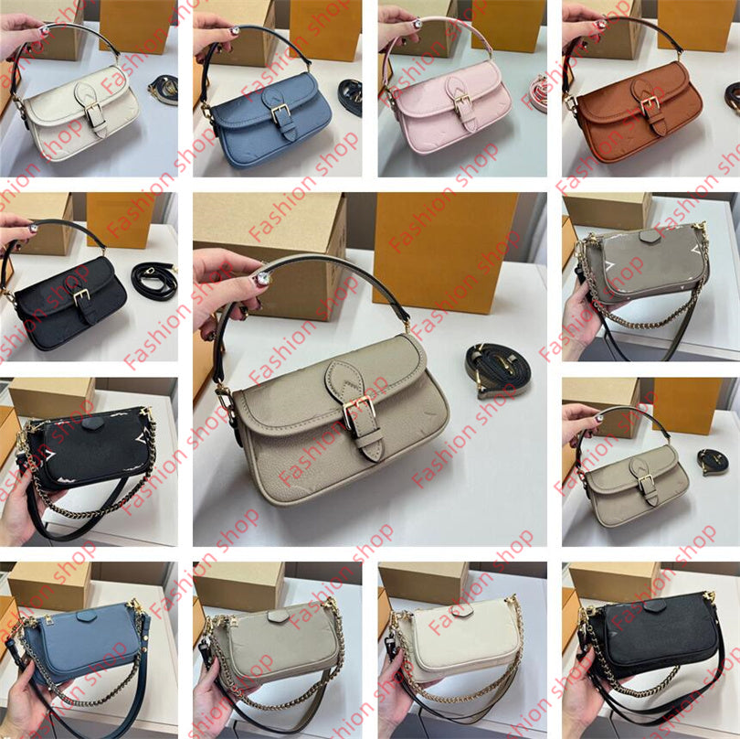 Designer baguette bag women Nano Diane handbag Multi Pochettess 2-pc chain tote high quality Shoulder crossbody bags underarm Clutch wallet Hobo pur