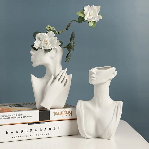 Woman Body Model Vase Nordic Style Ceramic Modern Body Art Vase Home Decor Creative Flower Pot Living Room Decoration Vases 250113