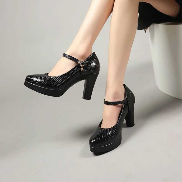 Elegant womens platform shoes light Mary Jens high heels pump office model dress mom Zapatos Mujer Y241107