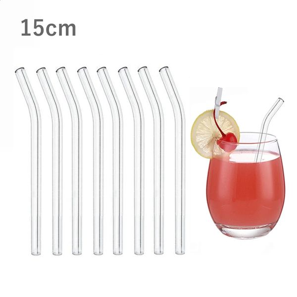 8pcs 15cm short glass filament environmentally friendly reusable drinking 6inch mini cocktail for bar drinks beer milkshakes 240819