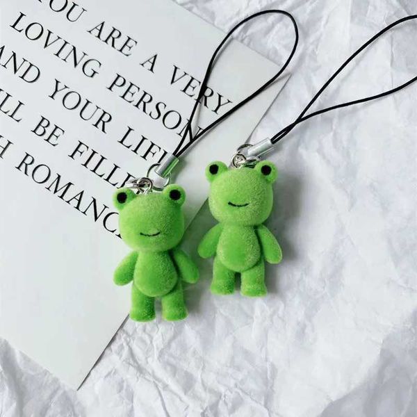 Cell Straps Charms 2024 New Design 1 Piece Cute Plush Frog Mobile Phone Charm Lovely Animal Keychains Lanyard Cellphone Strap Decoration Acc