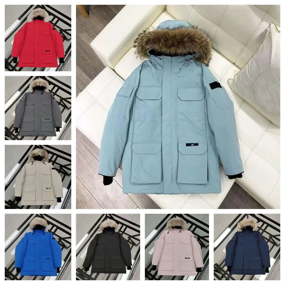 25ss 10A 90%Cotton Mens Down Canada Jacket Goosecoats Veste Homme Outdoor Winter Jassen Outerwear Big Fur Hooded Fourrure Manteau Down Candian Jacke