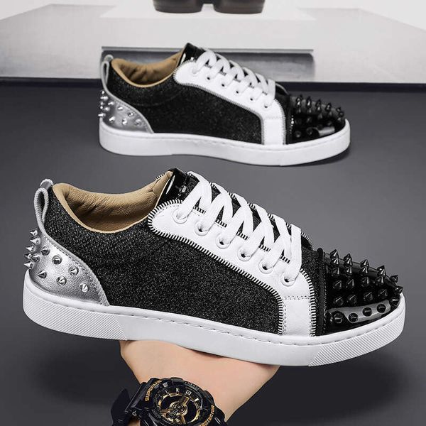 rivet board casual trendy versatile bread shoes, personalized anti slip and wear-resistant student men&#039;s shoes