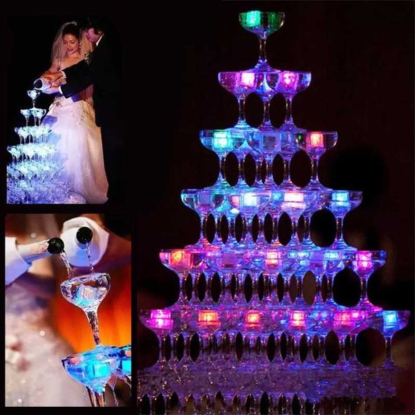 New LED Gadget Aoto Colors Mini Romantic Luminous Artificial Flashing Ice Cube LED Light Wedding Christmas Party Decoration