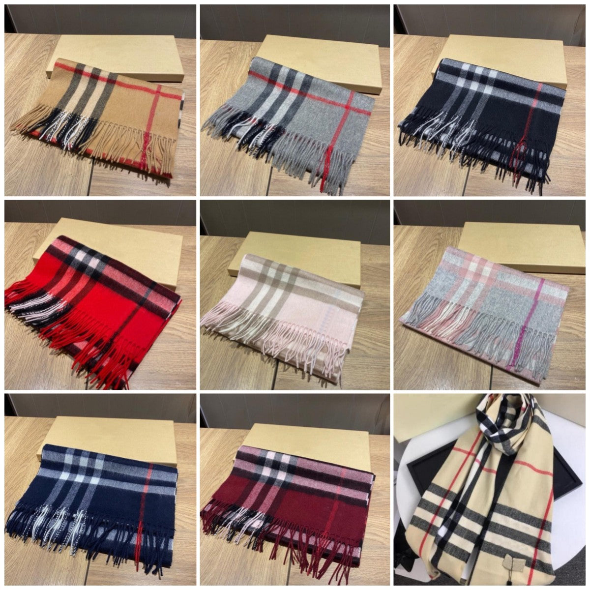 Fashion Men&#039;s Women&#039;s Classic Plaid Scarf Shawl Scarves With Gift Box 8 Colors 168*30 cm