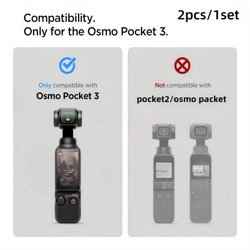 TEMU (6 Pack-2 Pack) For Dji Pocket 3-2-1 Screen Protector Tempered Glass Film Camera Lens Protector Tempered Glass, , Suitable For Protective Case
