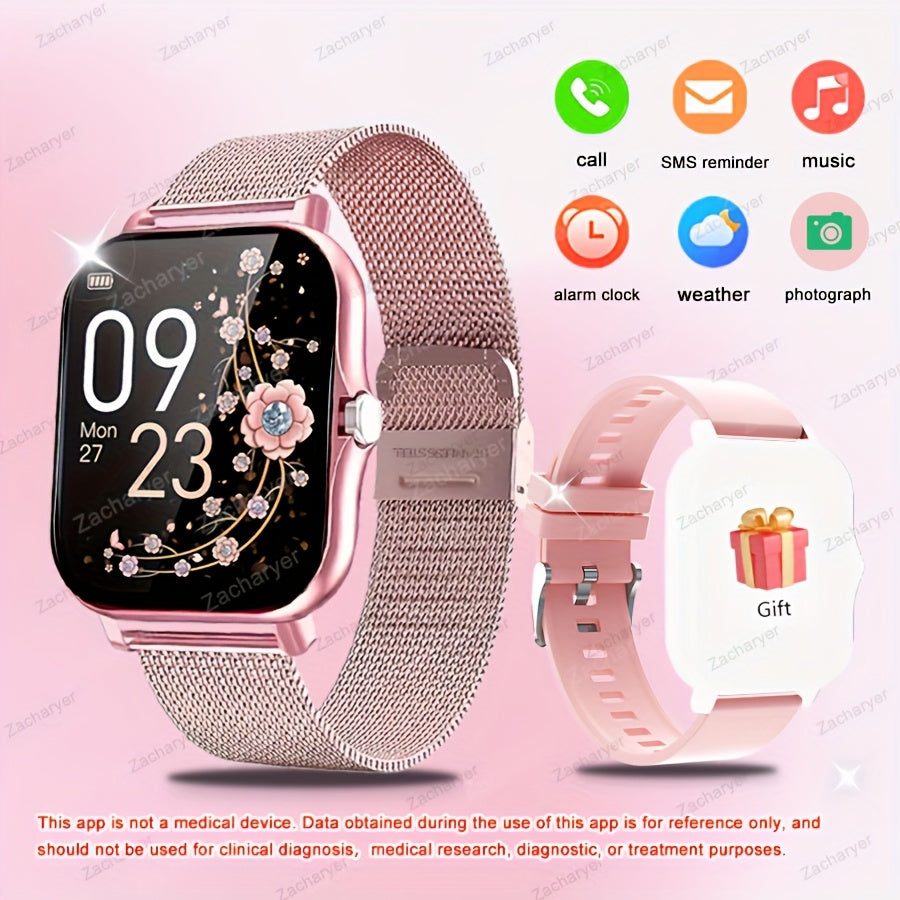 TEMU New Full Touch Smartwatch, Women's Watch, High Resolution Display, Wireless Talk, Motion Recorder, For -, Women's , Complimentary Silicone Watch