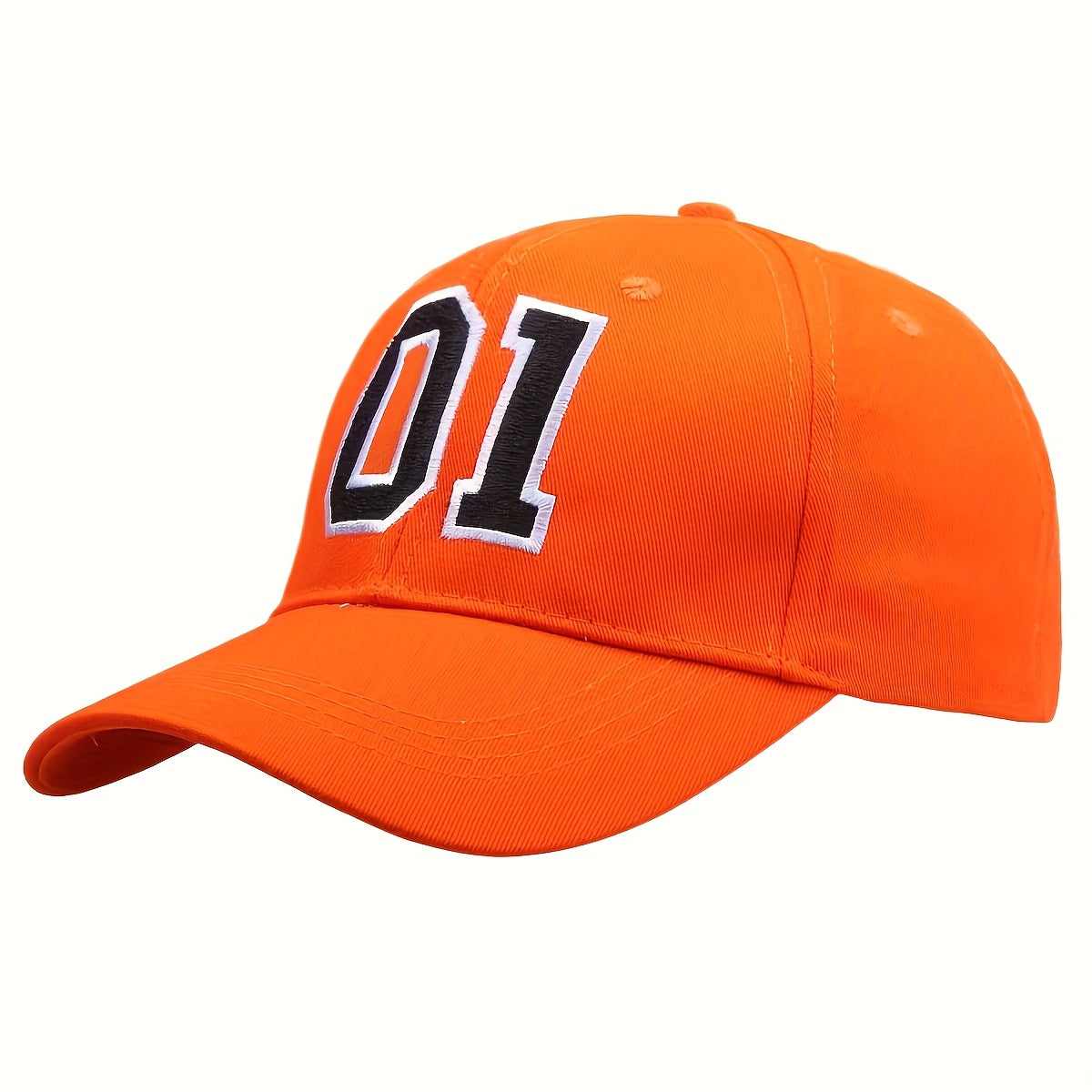 TEMU 1pc Orange Embroidered 01 Racing Car - Breathable Trucker Hat For , Adjustable Snapback Closure, Lightweight Fabric, Outdoor Sports, Baseball