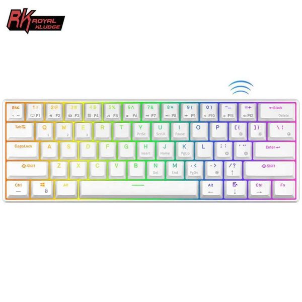 RK61 Royal Kludge Wireless Mechanical Keyboard Tri-Mode 5.0-2.4G-USB-C RGB Backlit 61 Key Hot-Swappable Gamer KeyboardLX241031