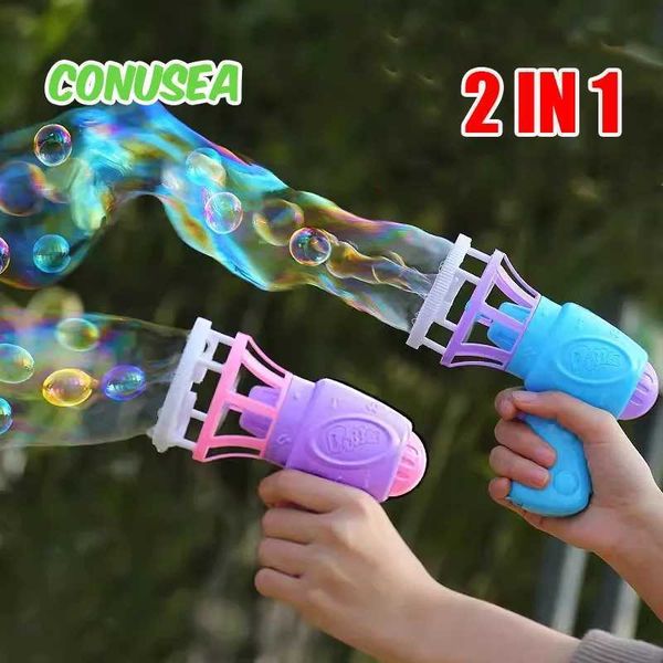 Novelty Games 2-in-1 soap bubble machine bubble gun creative bubble manufacturer of bubble toys blower outdoor party games toys for boys and