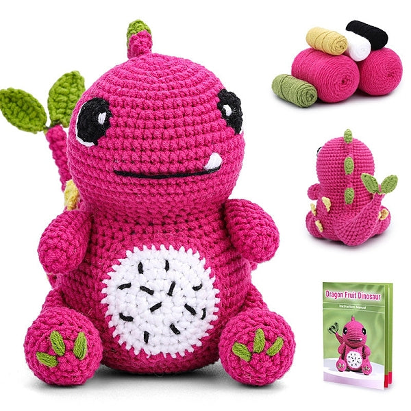 DIY Pitaya Dinosaur Knitting Kits for Beginners