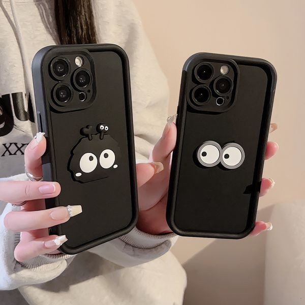 ddmygifts 3D Black Coal Ball 15 Phone Case 14 Promax Suitable for 13 Cartoon Personality 11 All Inclusive XR Set A