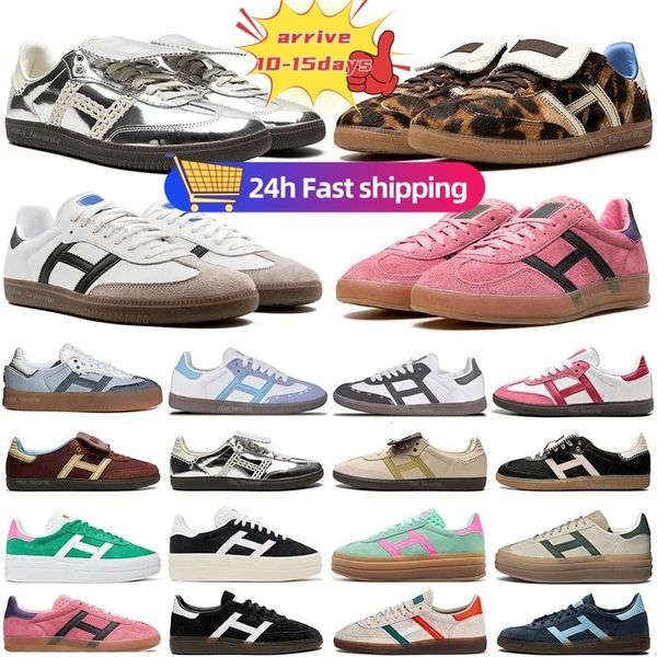 Designer spezialsneakers sambashoe masculino sapatos casuais camurça pony escuro verde boldshoes vermelho fusão rosa branco preto goma de go