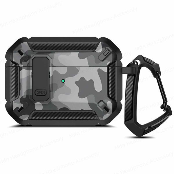 Camouflage gray mens headphone case AirPods Pro 2 universal luxury anti fall cover with safety lock AirPods Pro 2 M240827